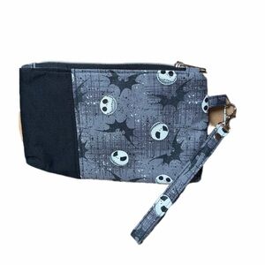 Nightmare before Christmas Gray and Black Wristlet with Skull Pattern